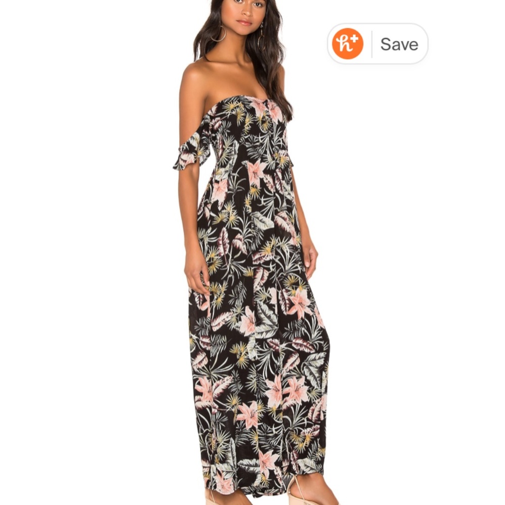 Amuse Society Black Paz Floral JumpSuit